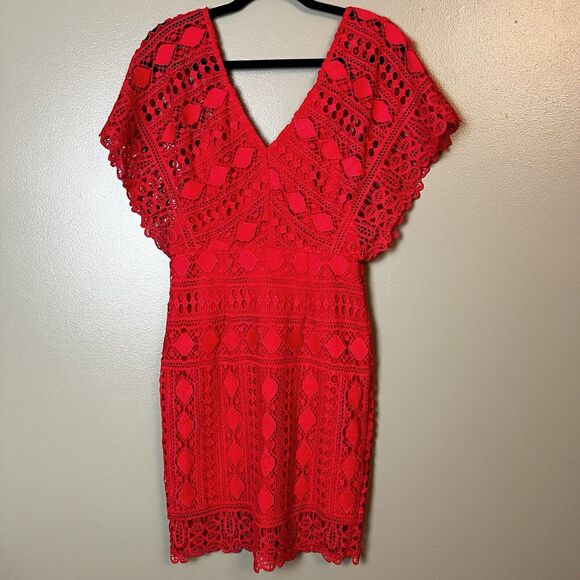 Lulu's Red Flutter Sleeve Bodycon Mini Dress - Picture 2 of 15